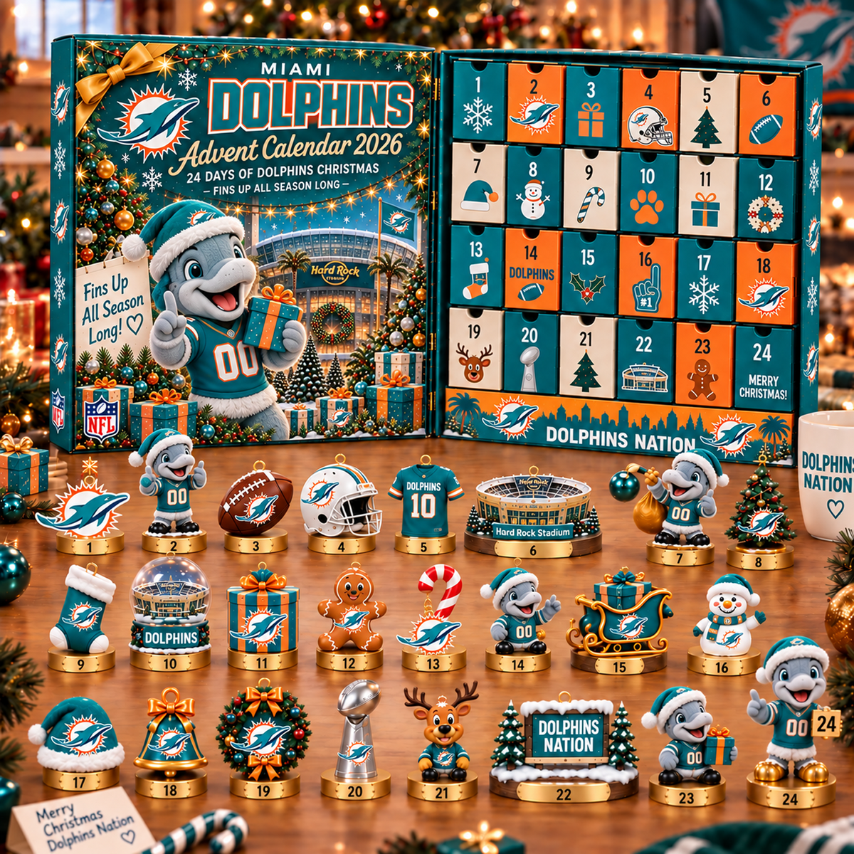 MIA x NFL Christmas Advent Calendar 2026 โ 24 Days of NFL Mascot & Holiday Collectibles