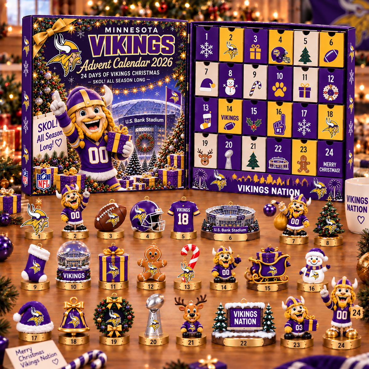 MIN x NFL Christmas Advent Calendar 2026 โ 24 Days of NFL Mascot & Holiday Collectibles