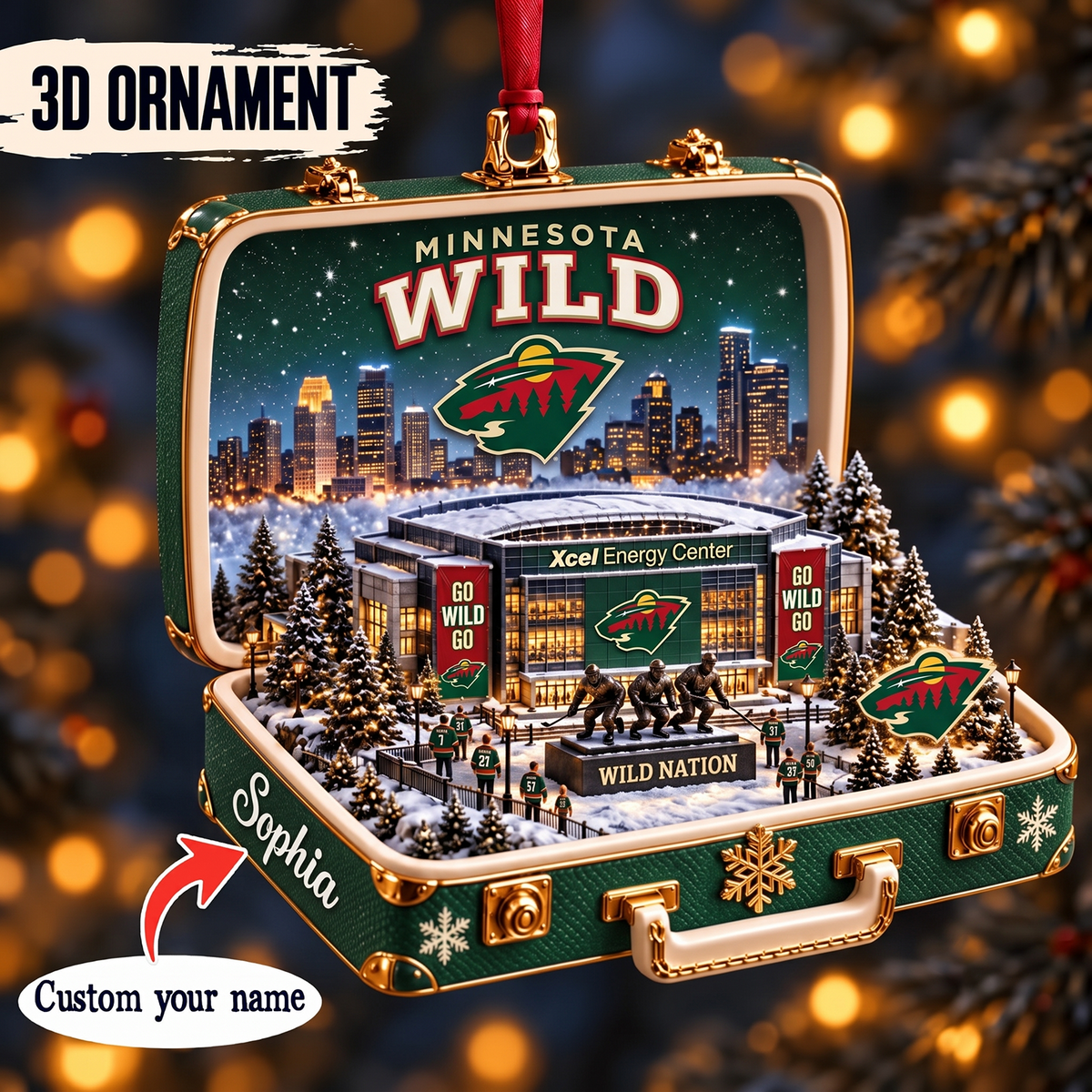 MIN x NHL Christmas KICKOFF Premium Personalized Acrylic Oranment