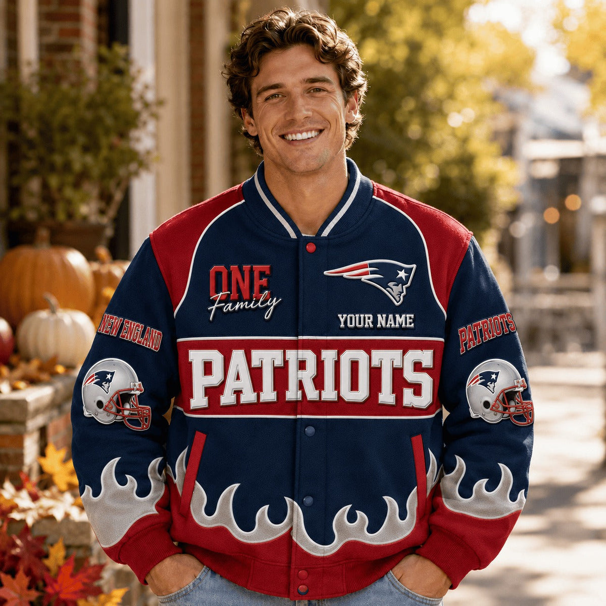 NEP NFL Team Baseball Jacket Custom Any Name Gift For Fan
