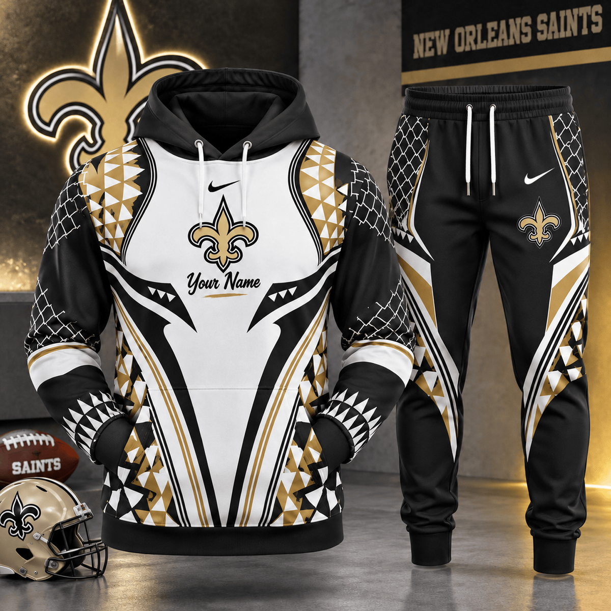 NO x NFL Premium Football Graphic Hoodie & Jogger Set Fan Game Day Sportswear Outfit
