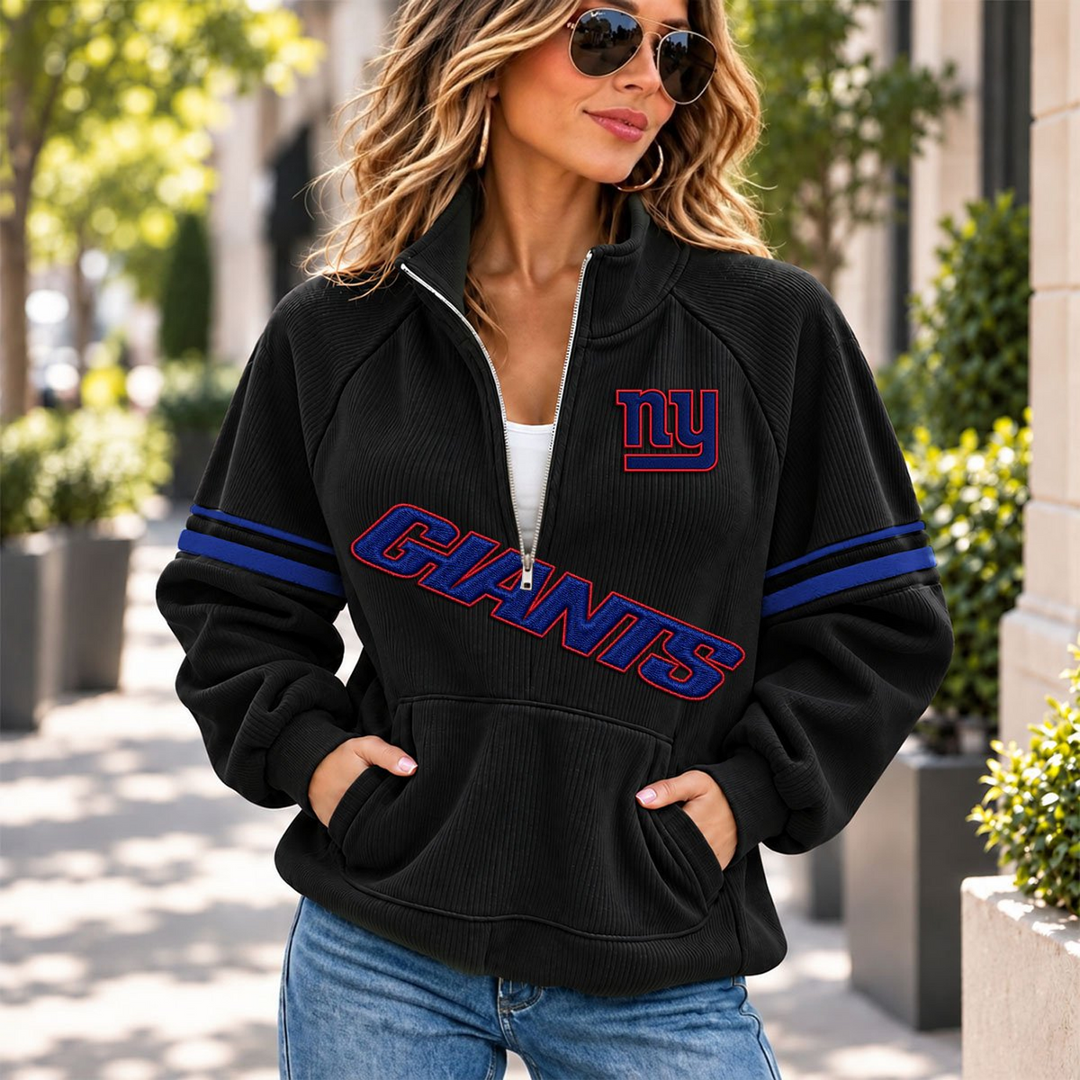 NYG x NFL Corduroy half-zip sweatshirt