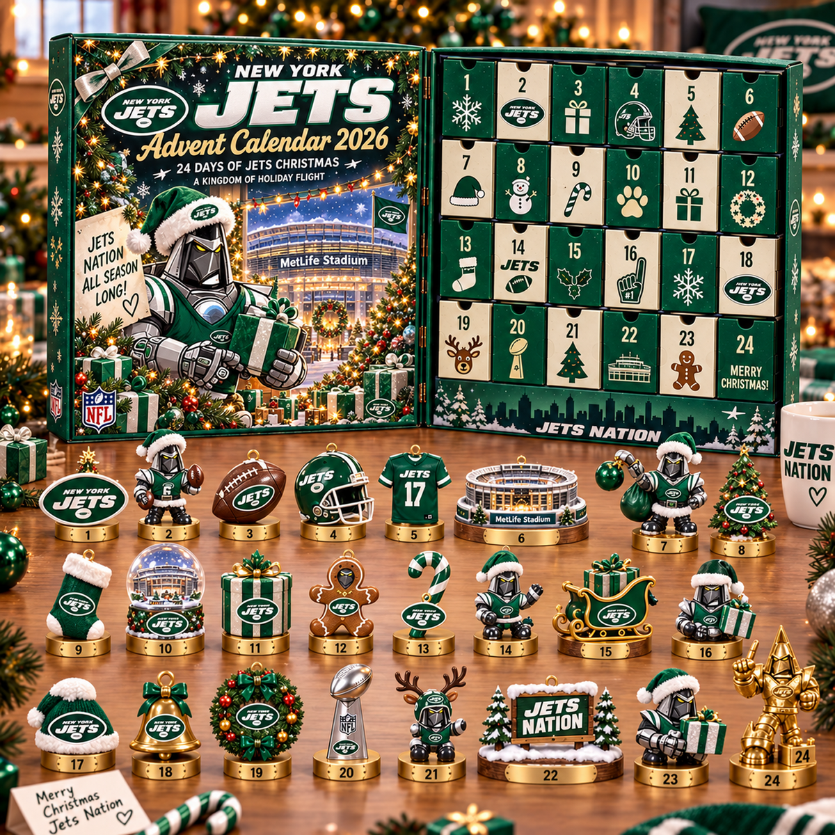 NYJ x NFL Christmas Advent Calendar 2026 โ 24 Days of NFL Mascot & Holiday Collectibles