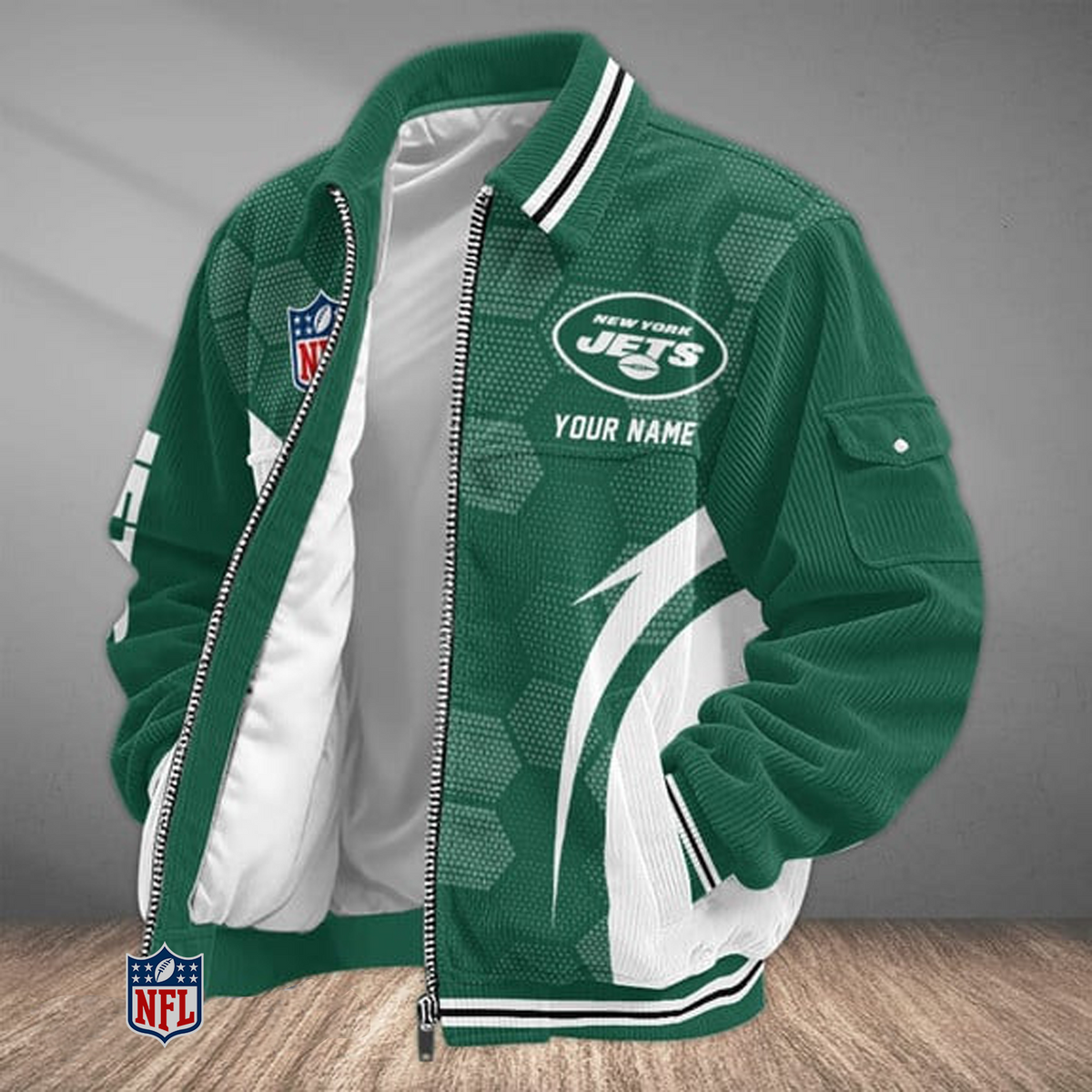 NYJ x NFL Classic Varsity Corduroy Jacket