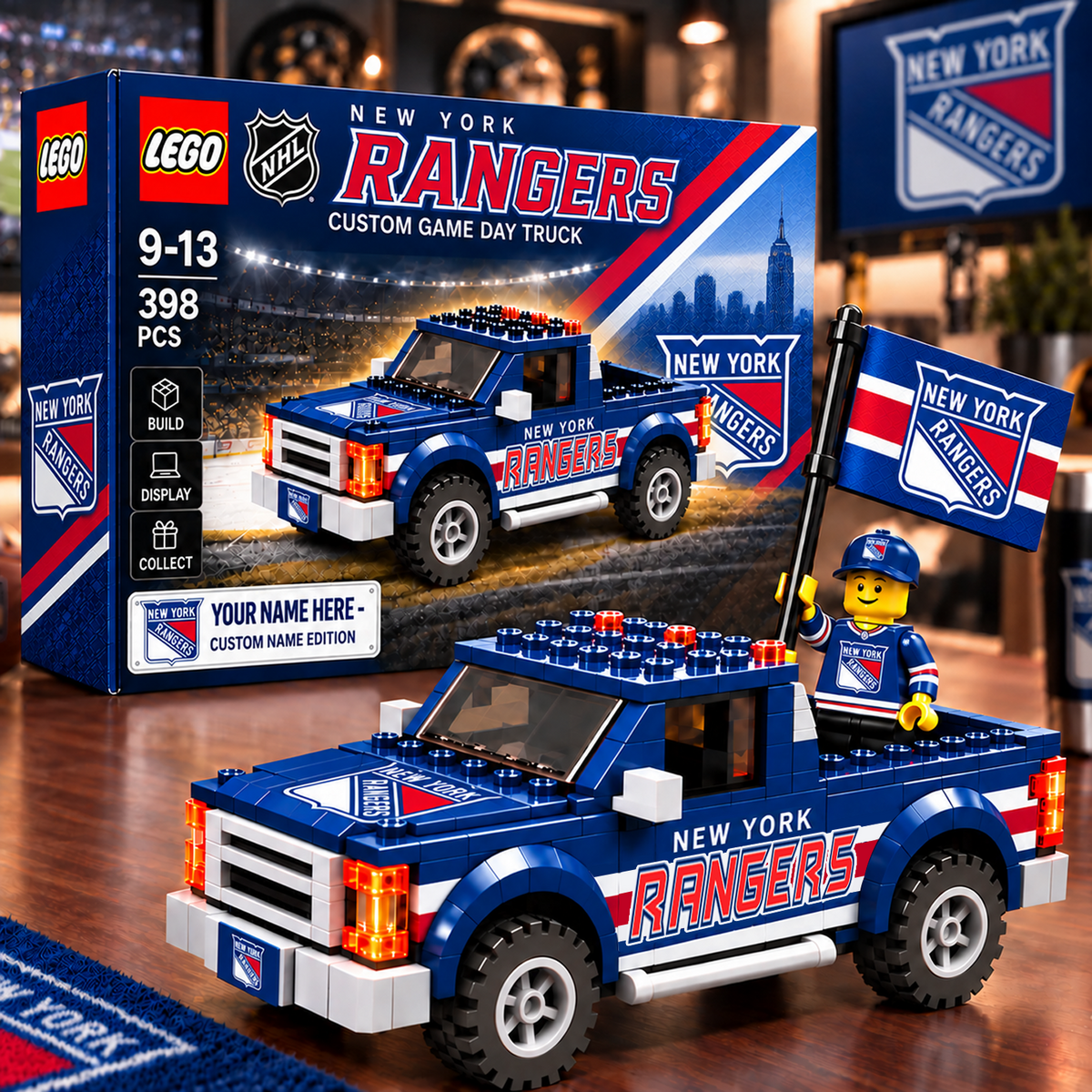 NYR x NHL Building Blocks Truck Toy Set V2