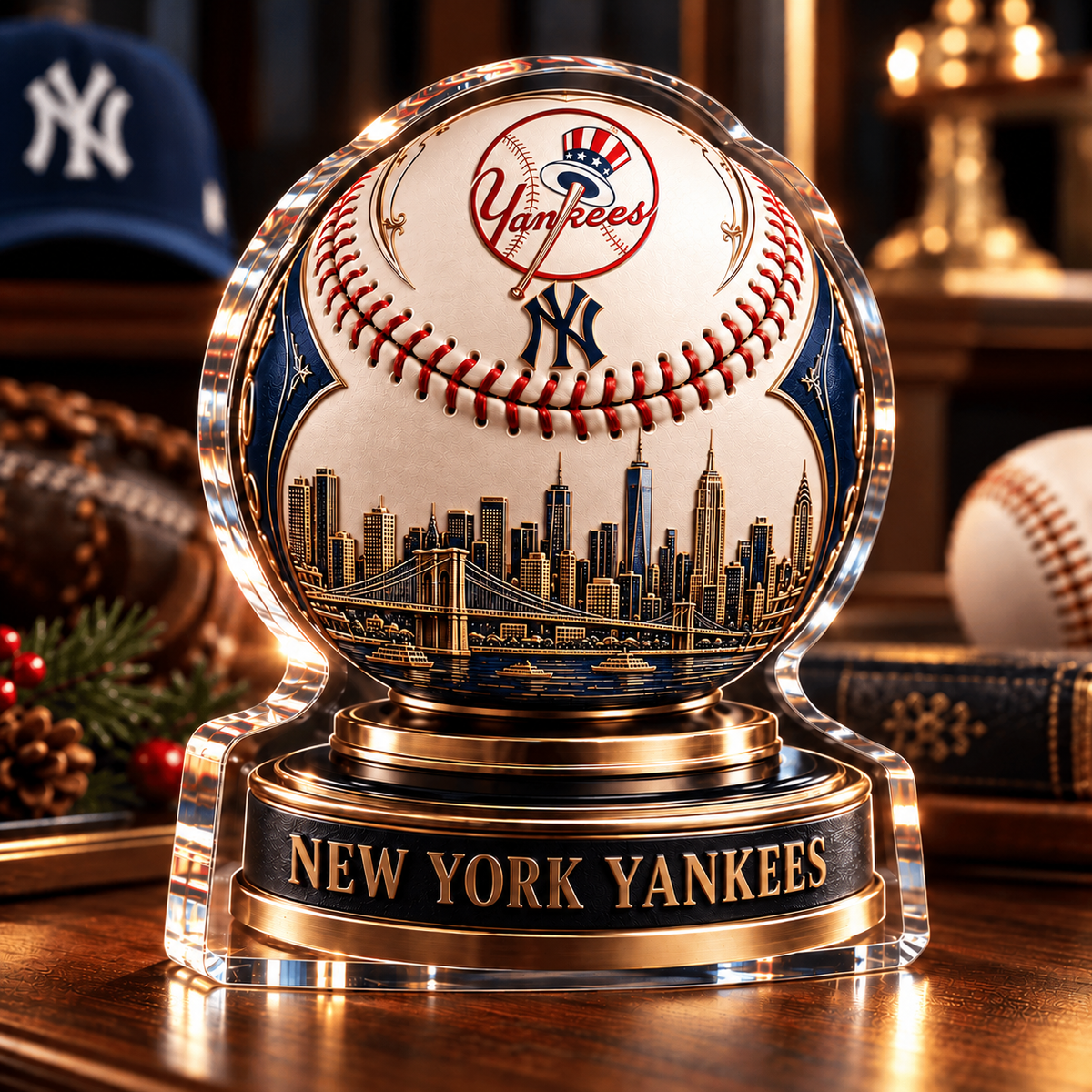 NYY x MLB Personalized Name Acrylic Block Plaque Gift For Fan