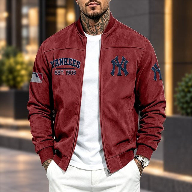 NYY x MLB Suede Bomber Jacket