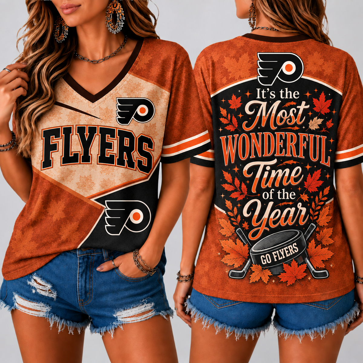 PF Premium NHL Fall Game Day V-Neck Shirt