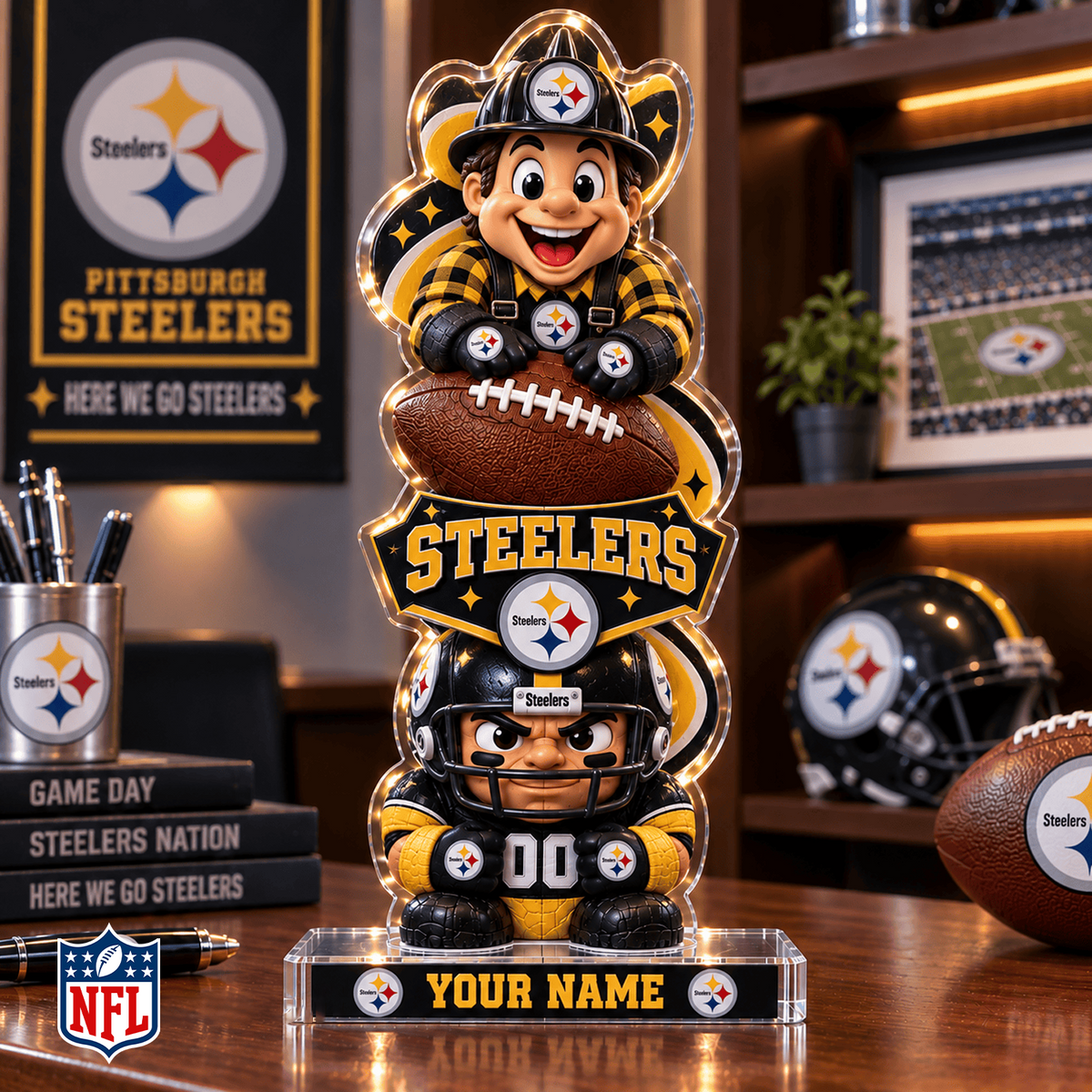 PIT x NFL Christmas KICKOFF Personalized Acrylic Block Plaque