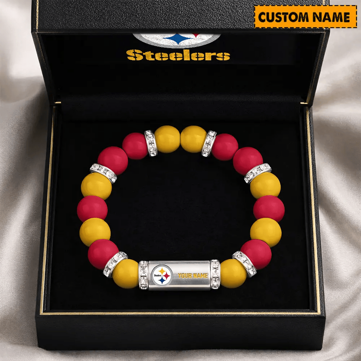 PIT x NFL Custom Name Handcrafted Lucky Energy Bracelet Gift For Fans