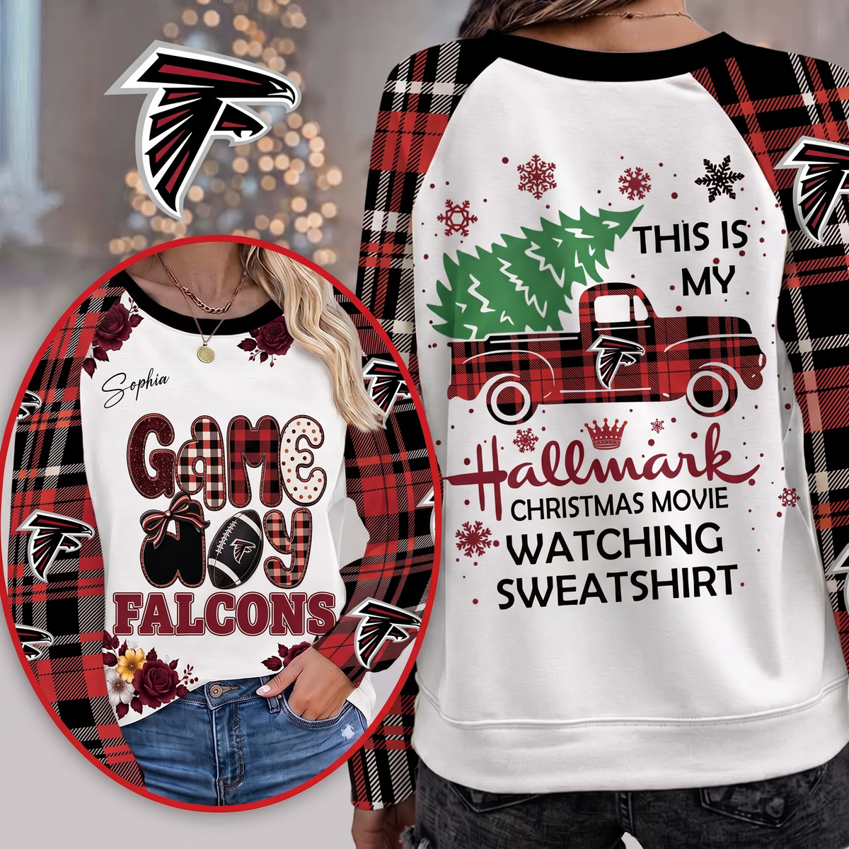 PREMIUM NFL x AF EXCLUSIVE PERSONALIZED Cozy Round Neck Raglan Sleeve Sweatshirt