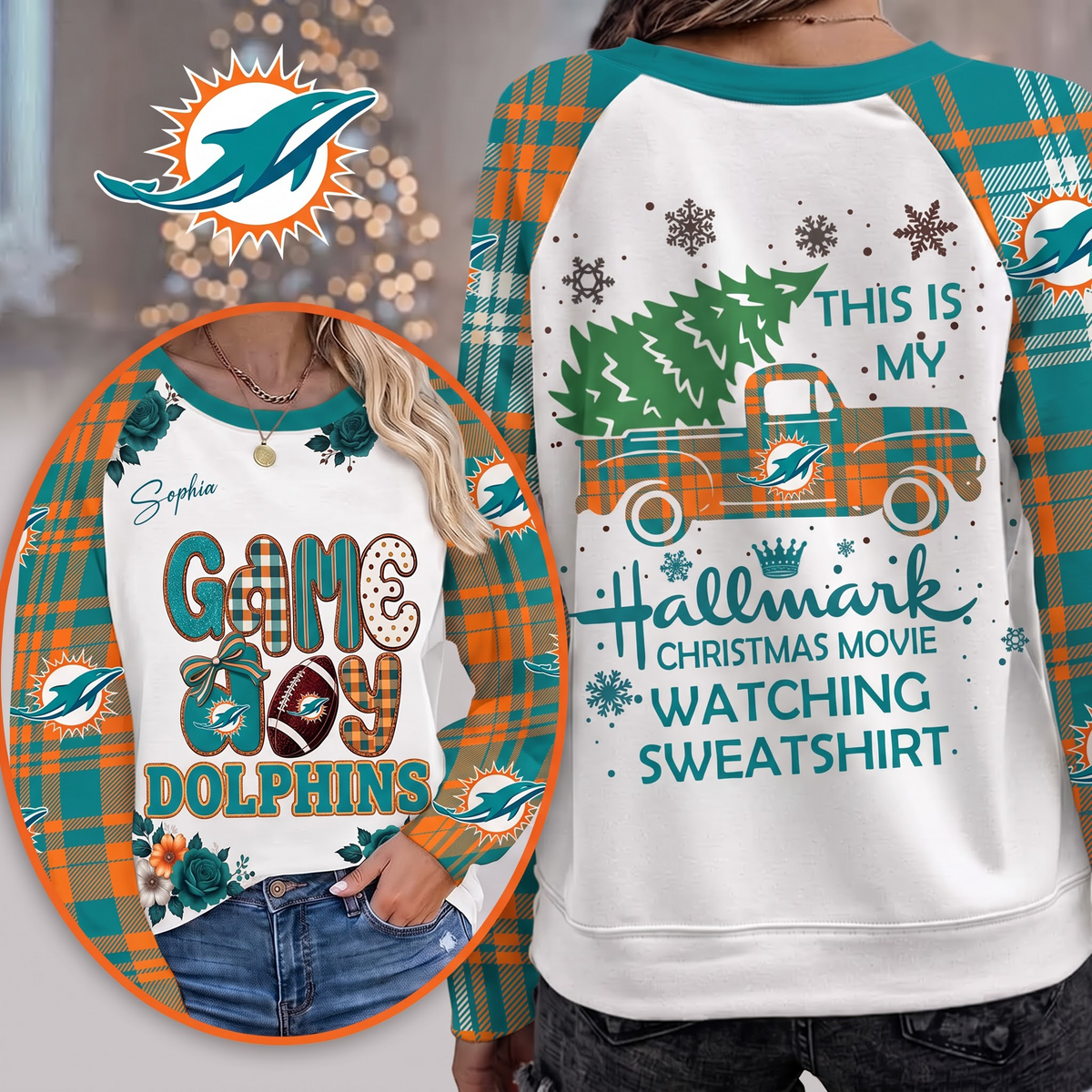 PREMIUM NFL x MD EXCLUSIVE PERSONALIZED Cozy Round Neck Raglan Sleeve Sweatshirt
