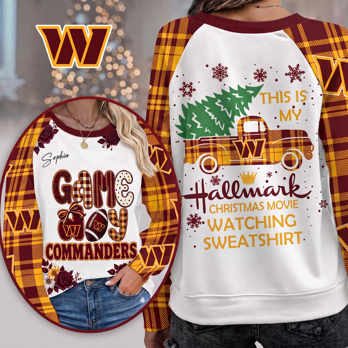 PREMIUM NFL x WC EXCLUSIVE PERSONALIZED Cozy Round Neck Raglan Sleeve Sweatshirt