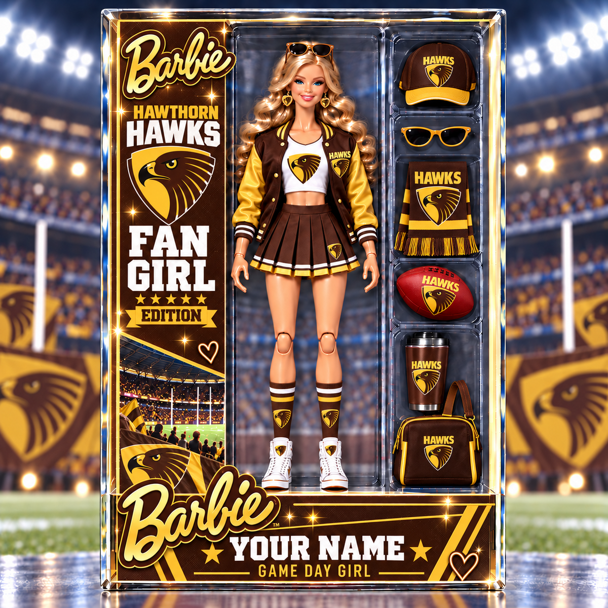 PREMIUM AFL X HAW EXCLUSIVE Barbie Custom Name Acrylic Block Plaque Gifts For Fan - Limited Edition NDT VHM 170926