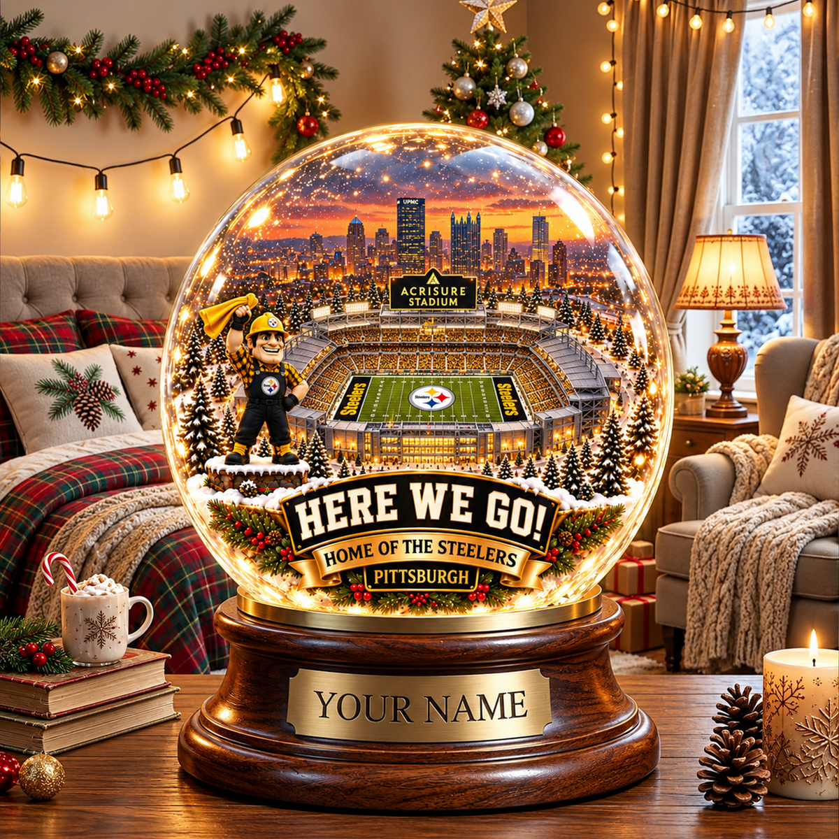 PREMIUM NFL X PS DELUXE PERSONALIZED Crystal Ball Night Light For FanLIMITED EDITION NDT VHM 031026