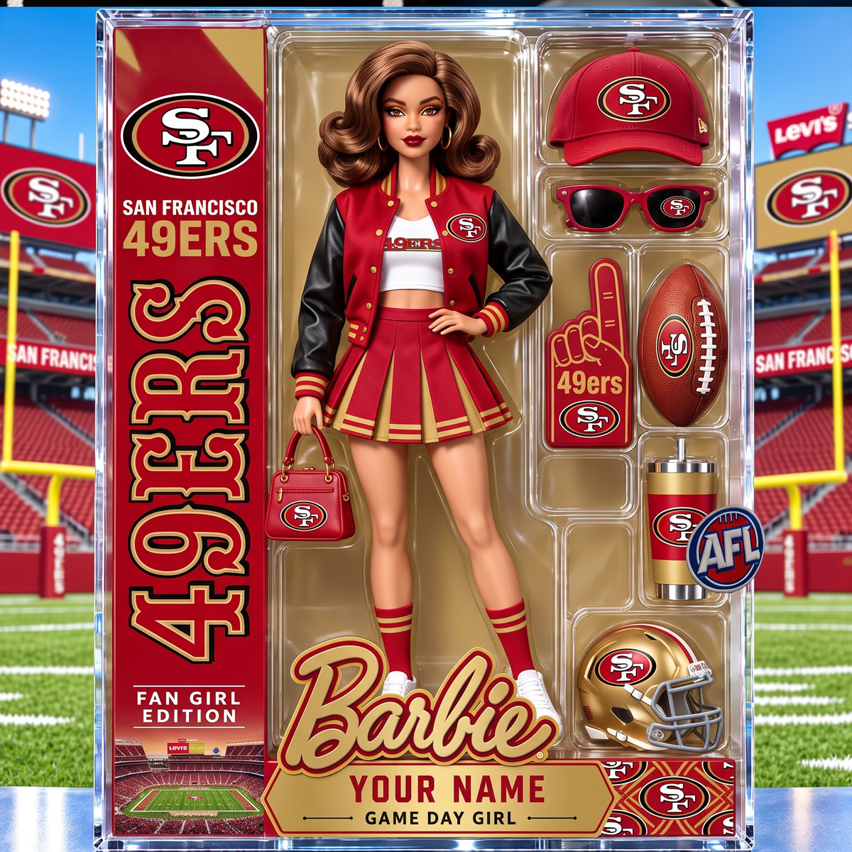 PREMIUM NFL X SF49ER Barbie PERSONALIZED Acrylic Block Plaque Gifts For Fan - Limited Edition