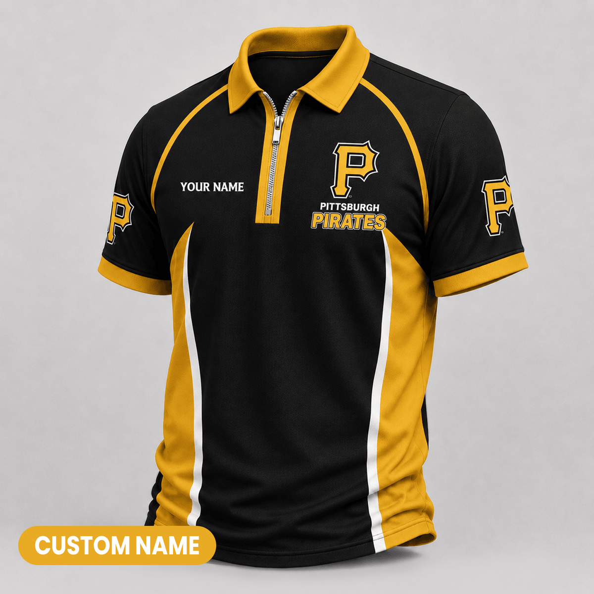 Premium MLB x PIT Performance Zipper Polo Shirt