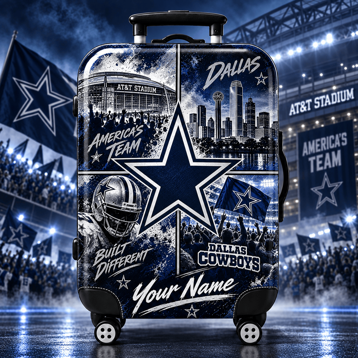 Premium NFL x DAL Personalized Team Pride Stadium Travel Suitcase