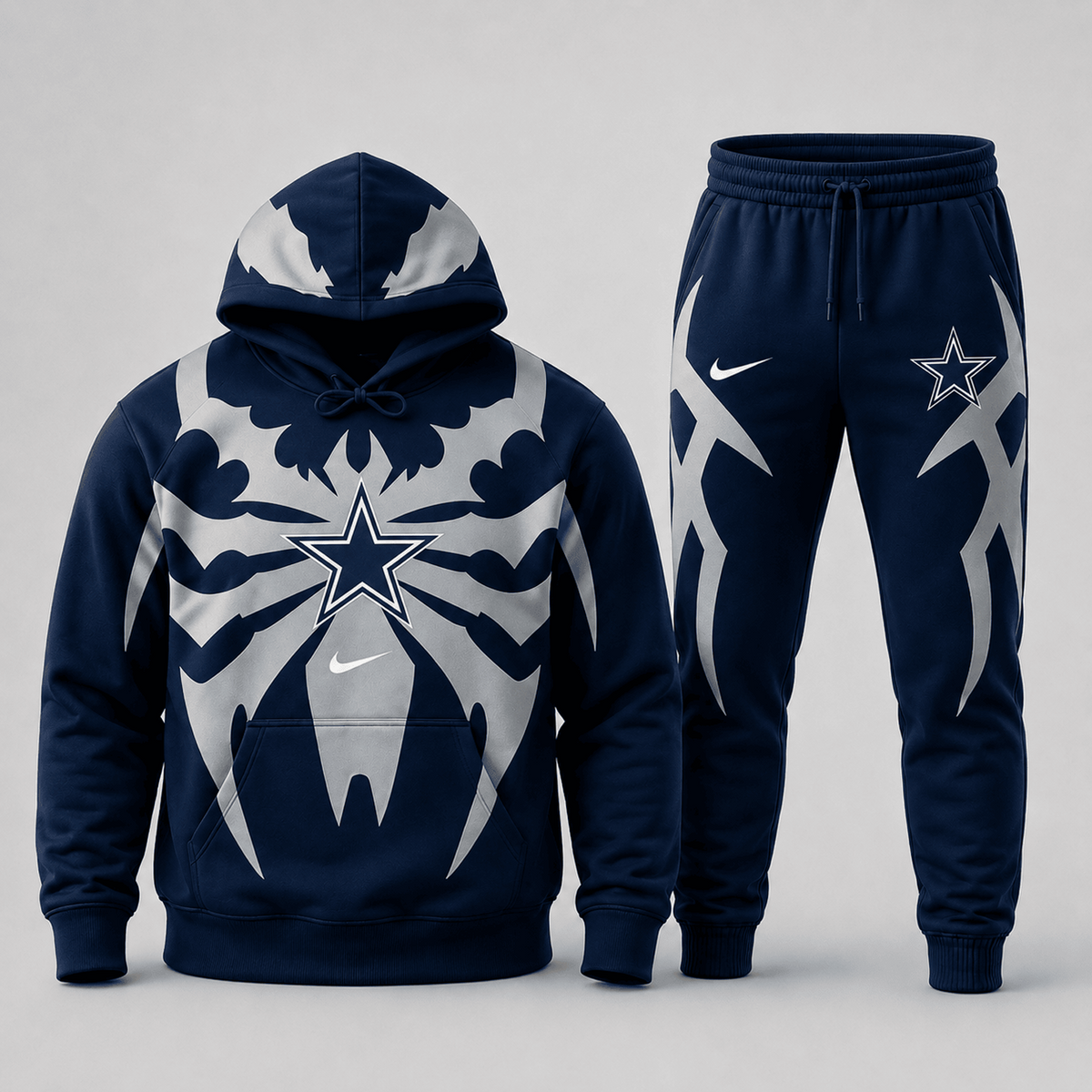 Premium NFL x DAL Spider Web Graphic Hoodie & Jogger Pants Set