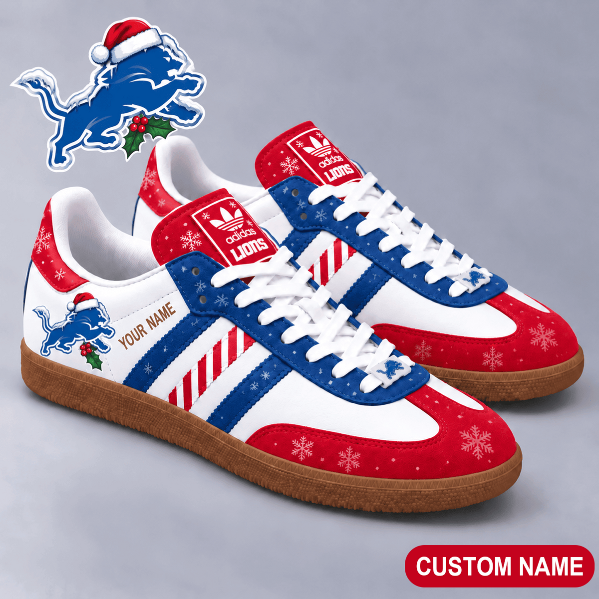 Premium NFL x DET Merry Stripes Samba Shoes