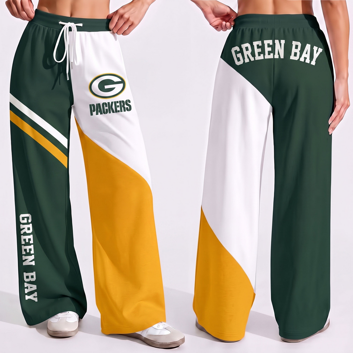 Premium NFL x GB Game Day Color Block Wide Leg Pants