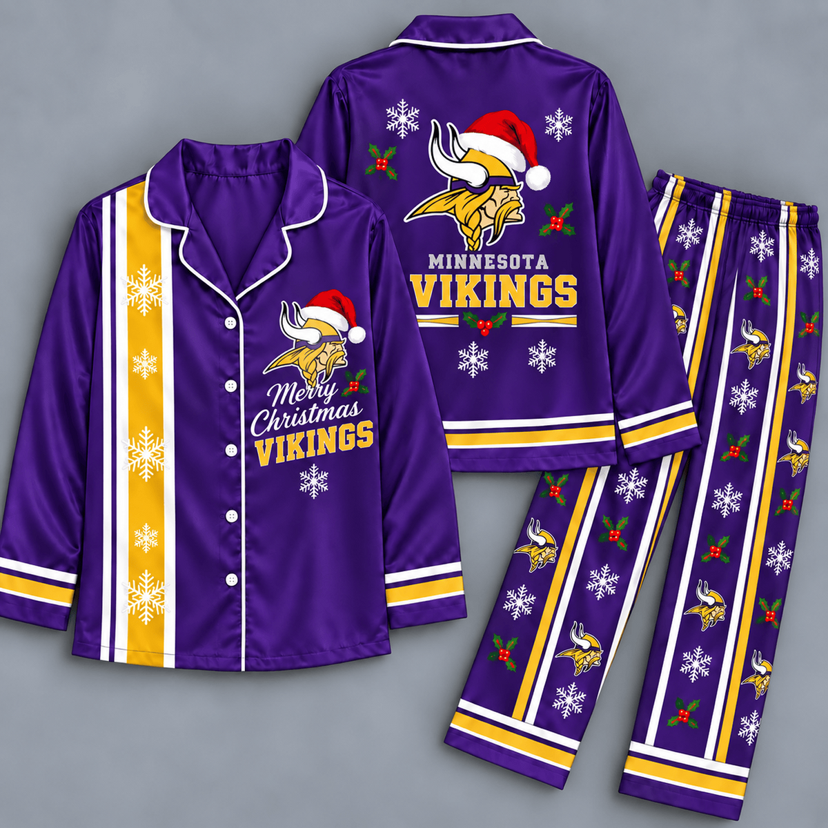 Premium NFL x MIN Merry Matchday Christmas Pajama Set