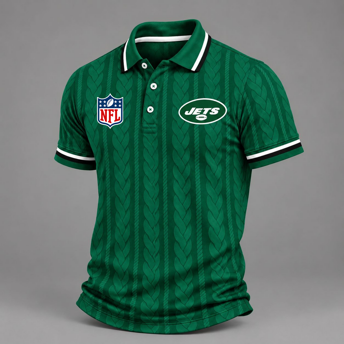 Premium NFL x NYJ Retro Football Fan Short Sleeve Apparel Polo Shirt