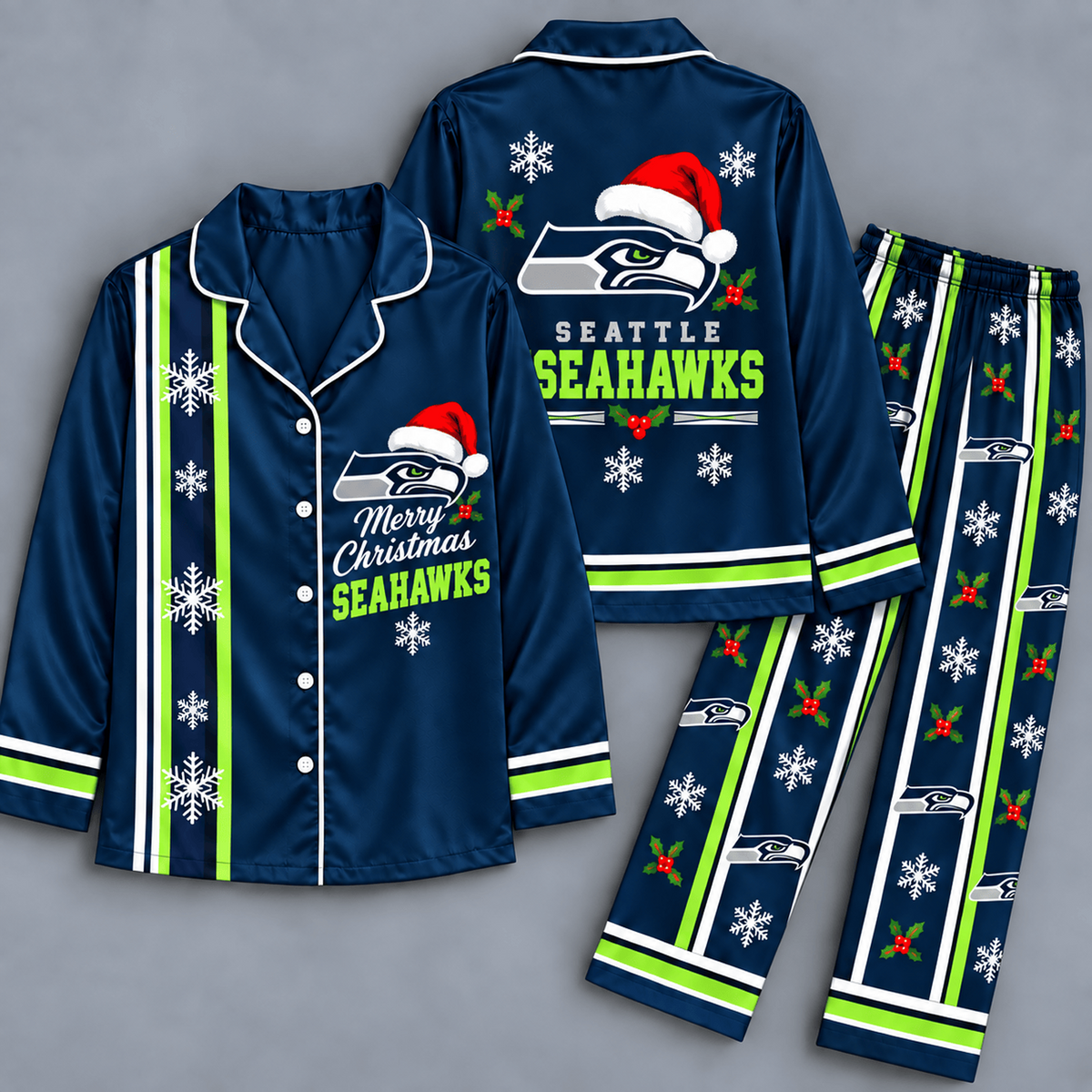 Premium NFL x SEA Merry Matchday Christmas Pajama Set