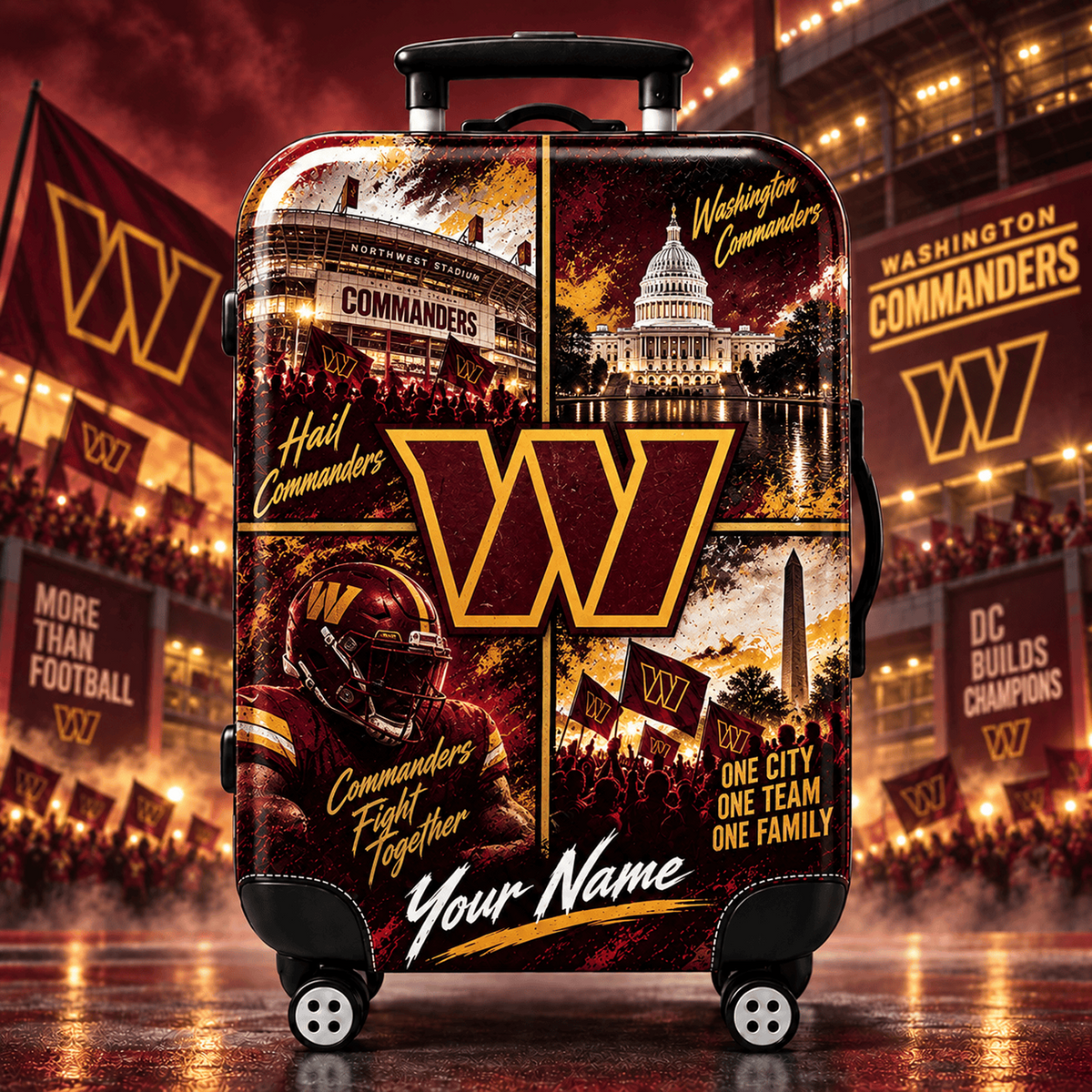 Premium NFL x WAS Personalized Team Pride Stadium Travel Suitcase