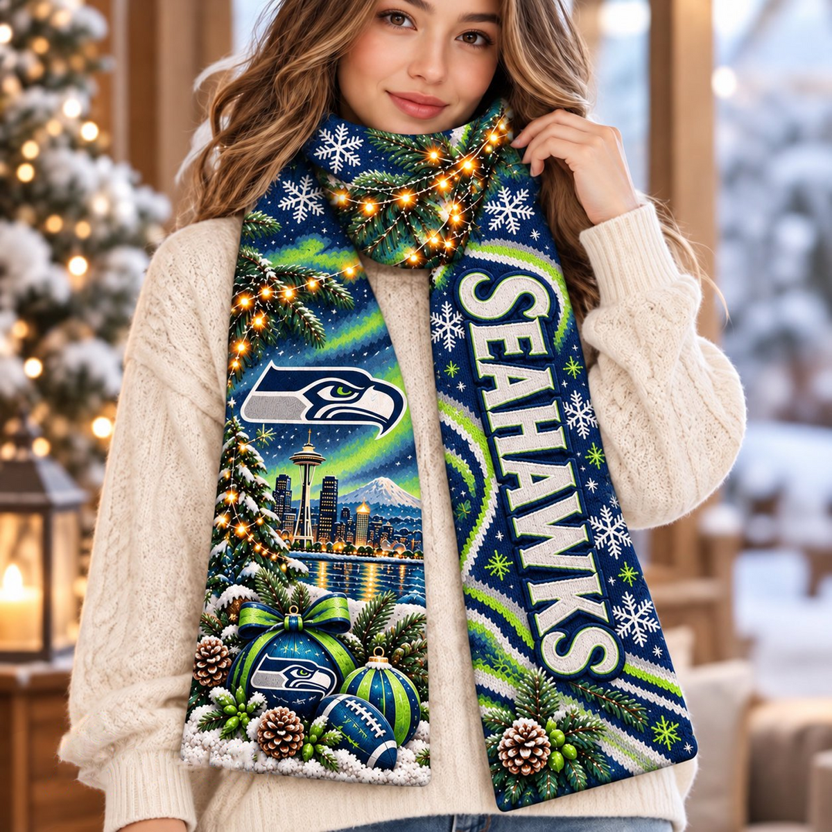 Premium SEA x NFL Scarf Personalized