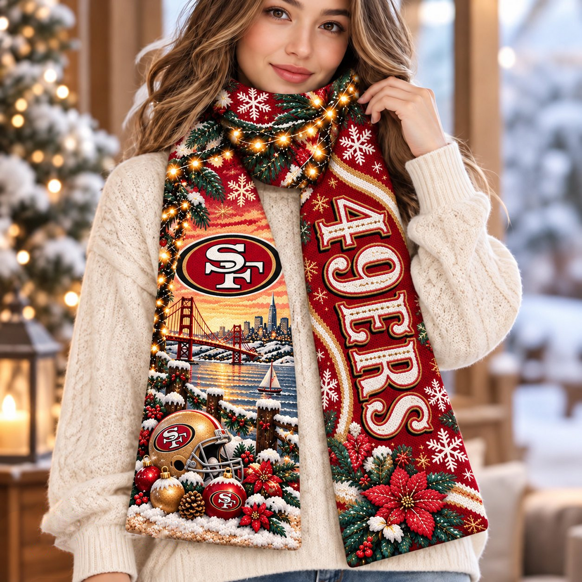 Premium SF x NFL Scarf Personalized