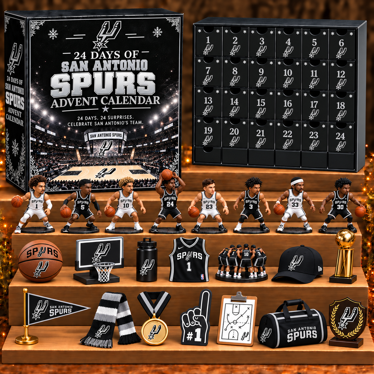 SAS x NBA Personalized 24 Days Of Basketball Advent Calendar Blink Box