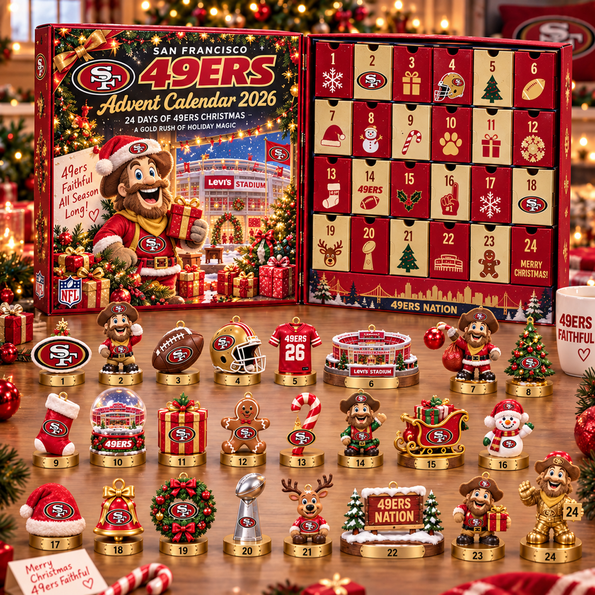 SF x NFL Christmas Advent Calendar 2026 โ 24 Days of NFL Mascot & Holiday Collectibles