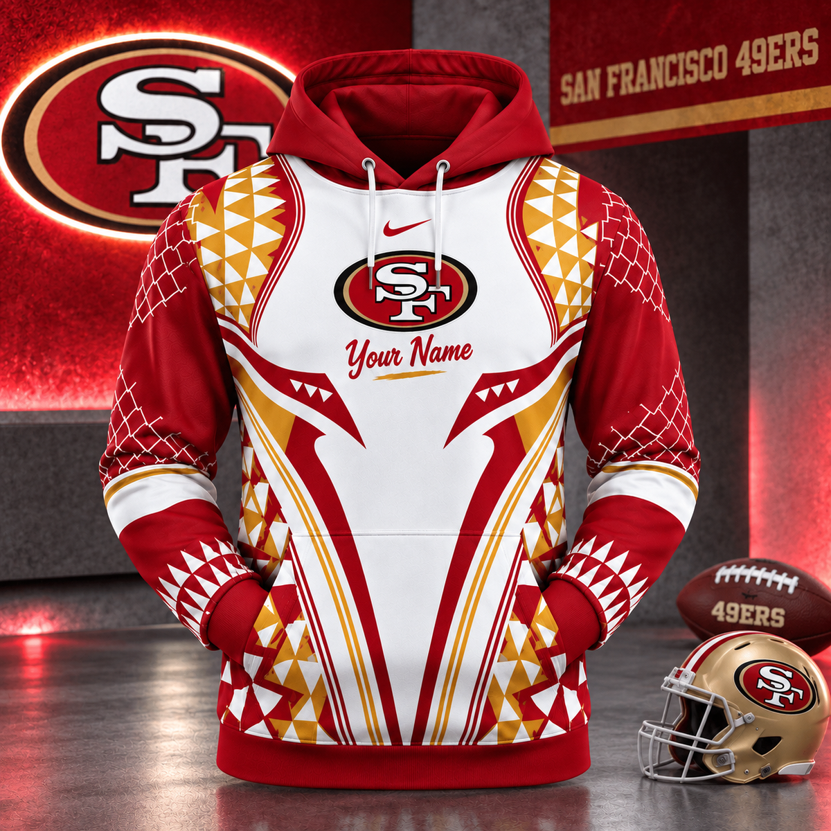 SF49 Premium NFL Football Graphic Hoodie