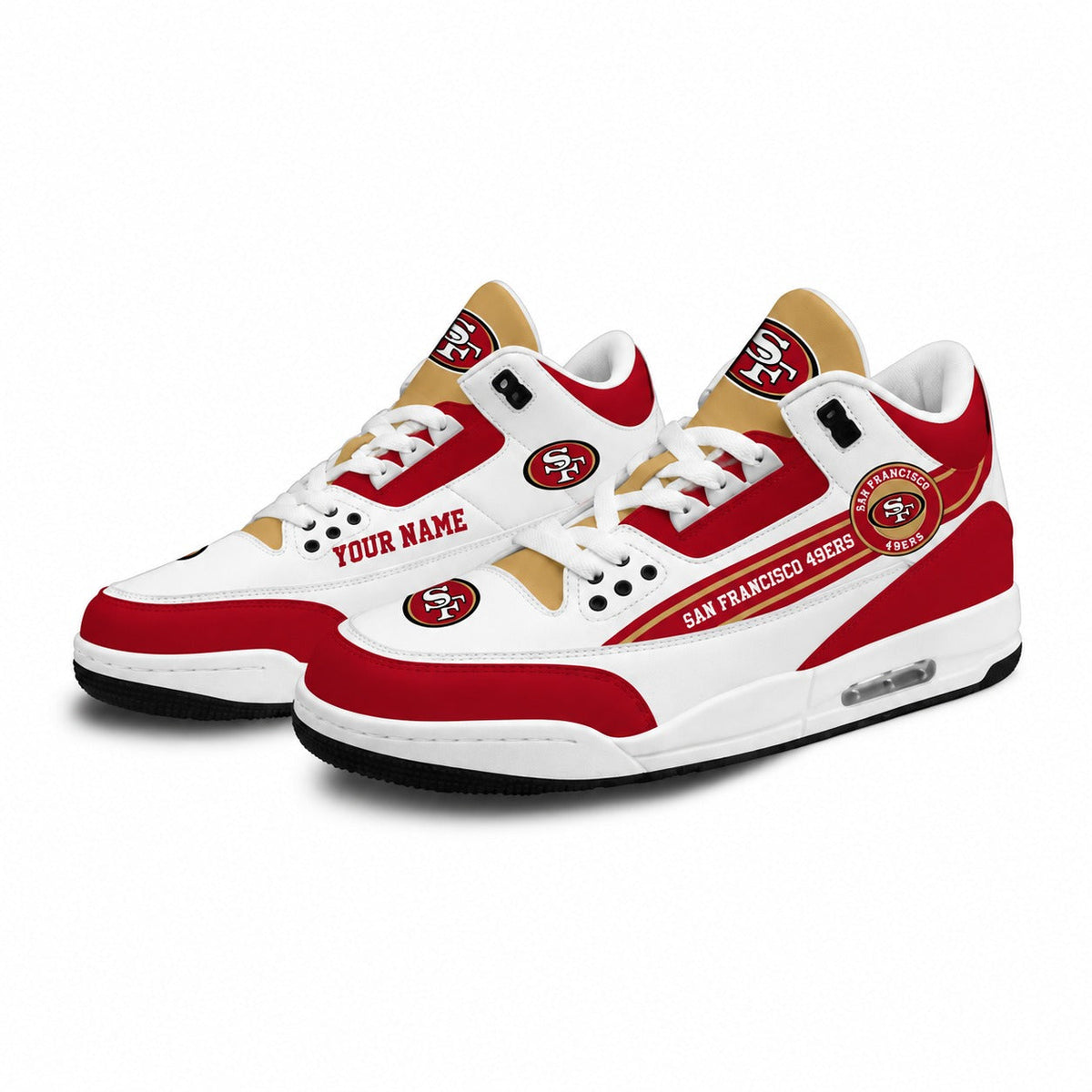 SF49 x NFL Basic White Genuine Leather JD03 Shoes Men and Women