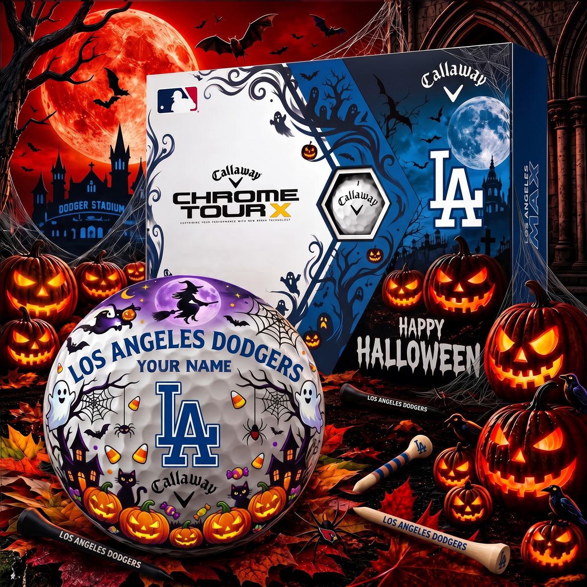 SIGNATURE MLB X LAD EXCLUSIVE PERSONALIZED HALLOWEEN HORROR FAIRWAY V3 GOLF BALL COLLECTION