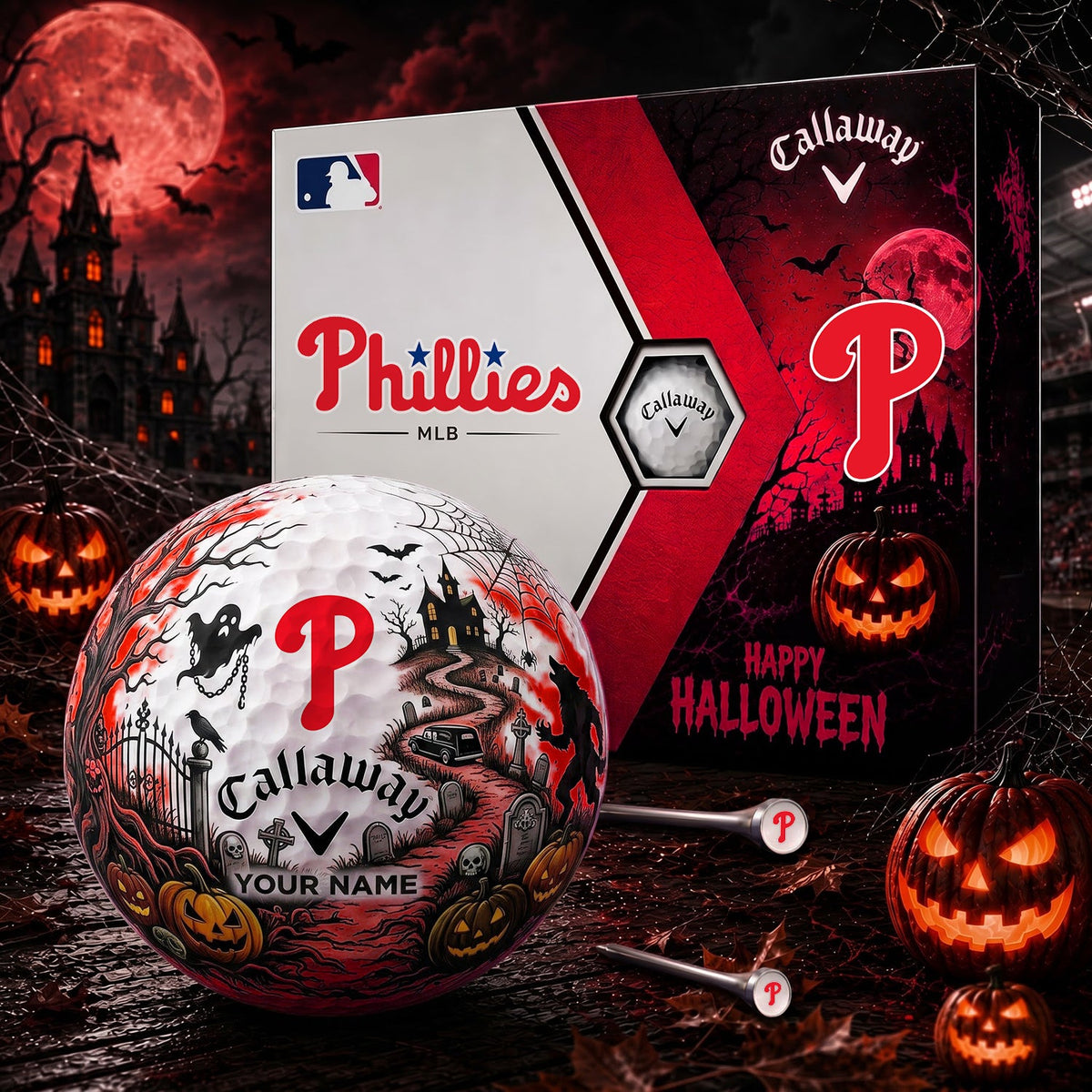 SIGNATURE MLB X PHI EXCLUSIVE PERSONALIZED HALLOWEEN HAUNTED GOLF BALL – LIMITED EDITION
