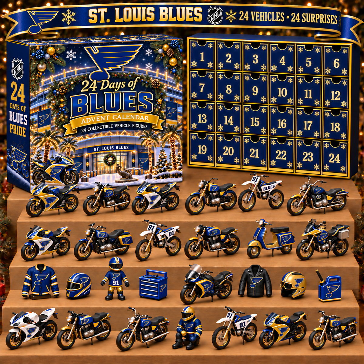 SLB x NHL Personalized 24 Days Of Motorcycles Advent Calendar Blink Box