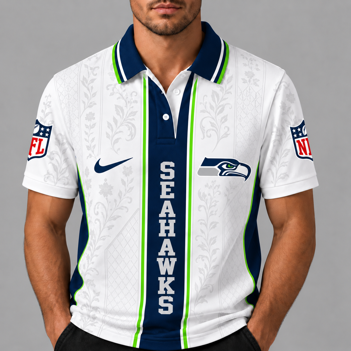 SS Premium NFL Floral Elegance Menƒ??s Polo Shirt