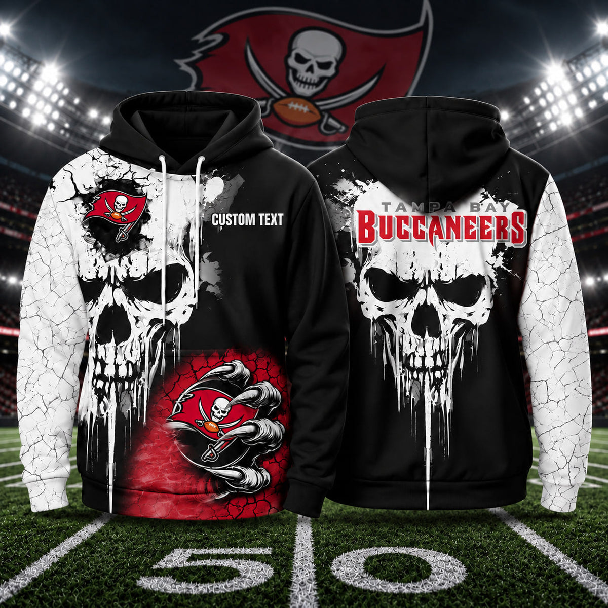 TBB NFL Premium Skull Hoodie