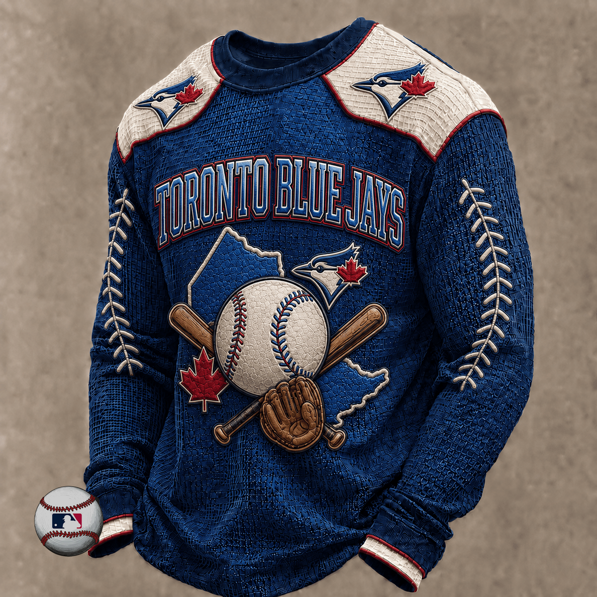 TBJ x MLB Baseball Team Embroidered Crewneck Sweatshirt