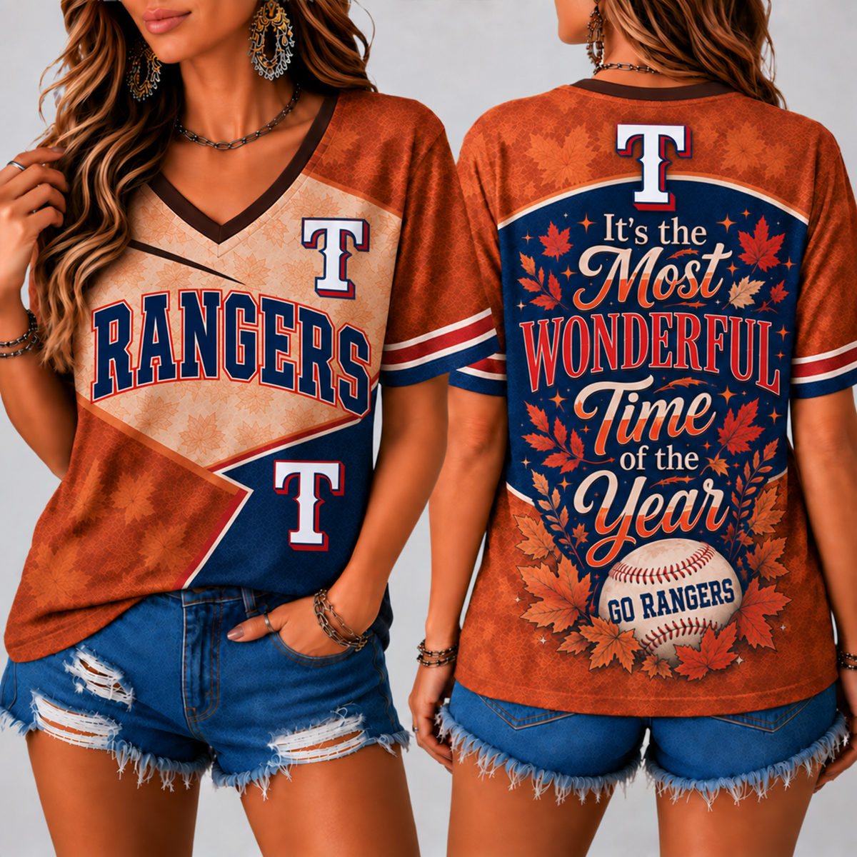 TR Premium MLB Fall Game Day V-Neck Shirt