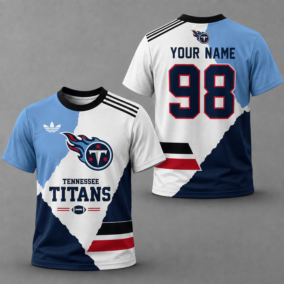 TT Premium Personalized Football Split Design Custom Name Number All Over Print T-Shirt