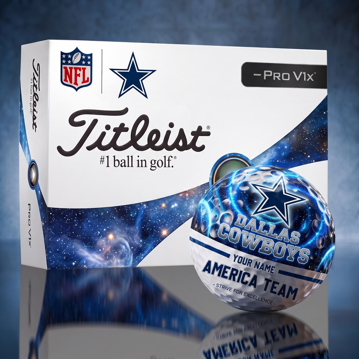 Titleist DAL x Premium NFL DAL PERSONALIZED GOLF BALL LIMITED EDITION V7
