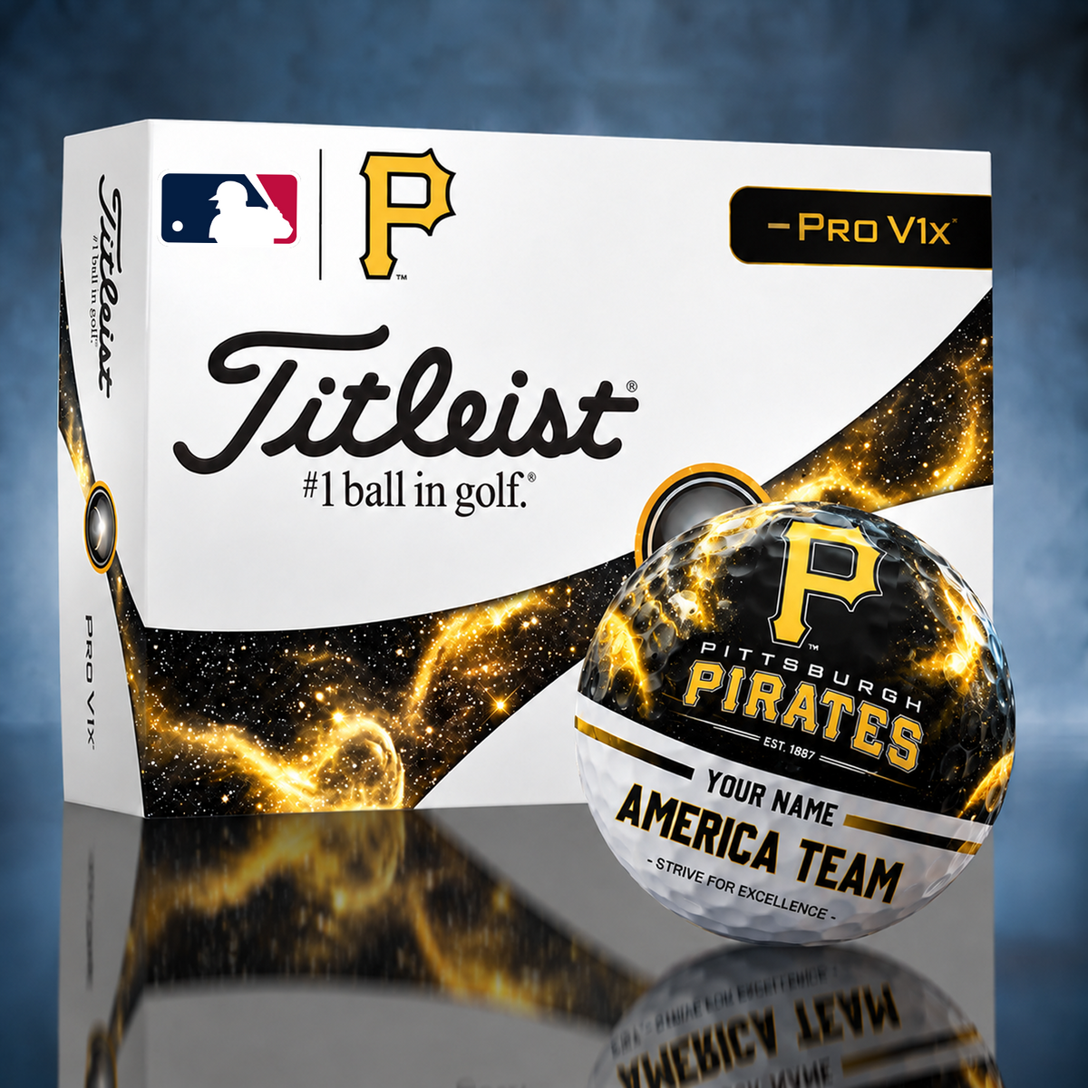 Titleist PIT x Premium MLB PERSONALIZED GOLF BALL LIMITED EDITION V7