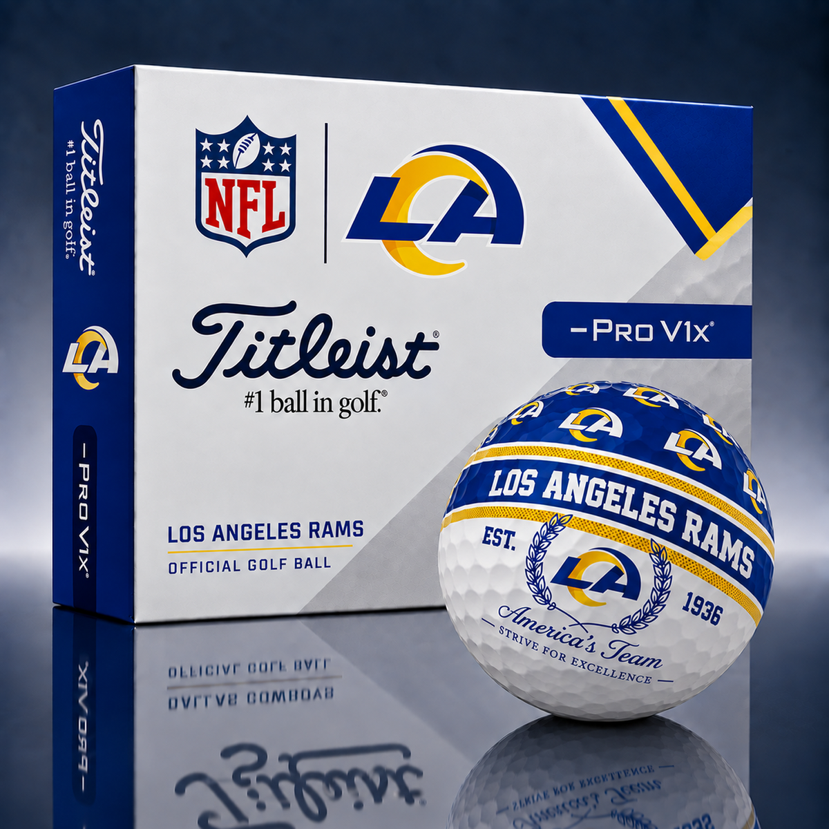 Titleist X Premium NFL LAR PERSONALIZED GOLF BALL LIMITED EDITION V5