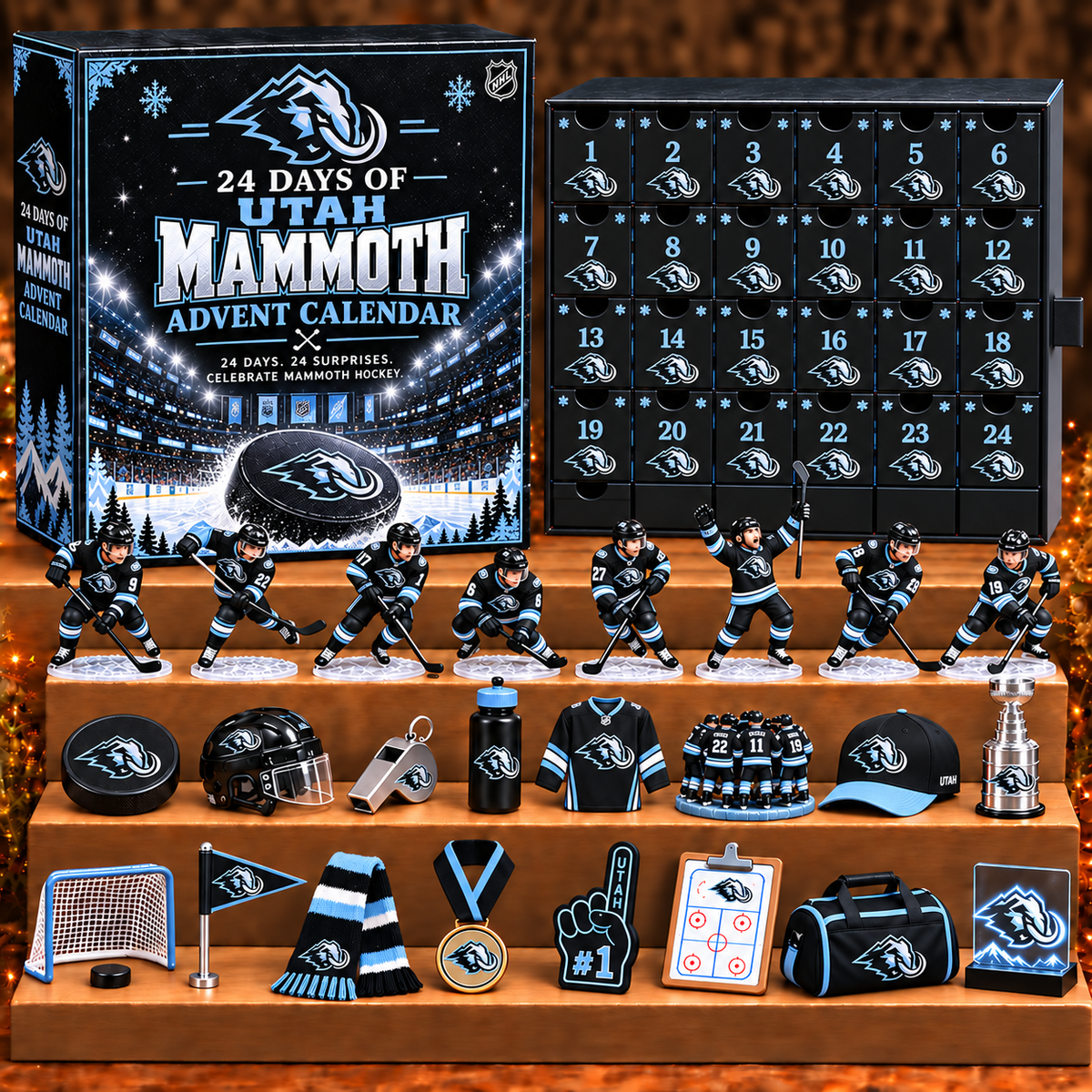 UM x NHL Personalized 24 Days Of Hockey Ice Advent Calendar Blink Box