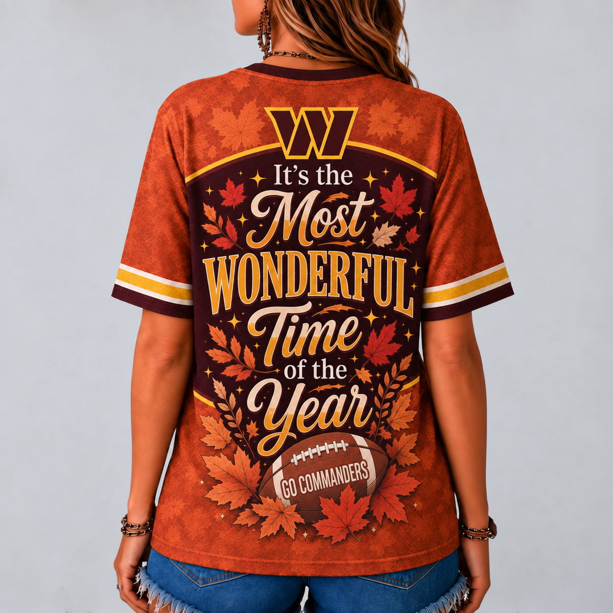 WC Premium NFL Fall Game Day V-Neck Shirt