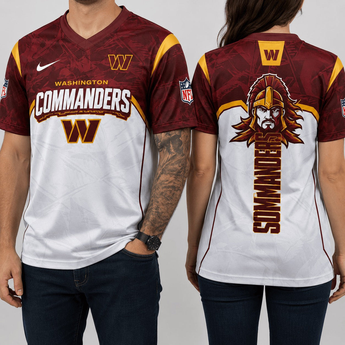 WC Premium NFL Power Graphic 3D V-neck Shirt