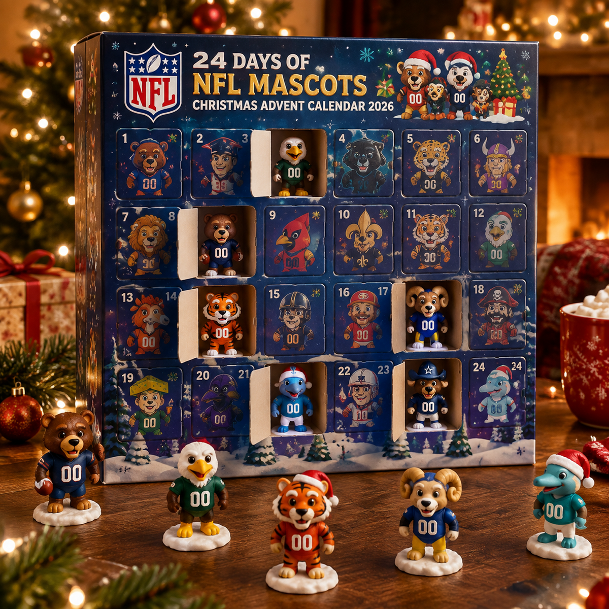 24 Days of NFL Mascots Christmas Advent Calendar 2026